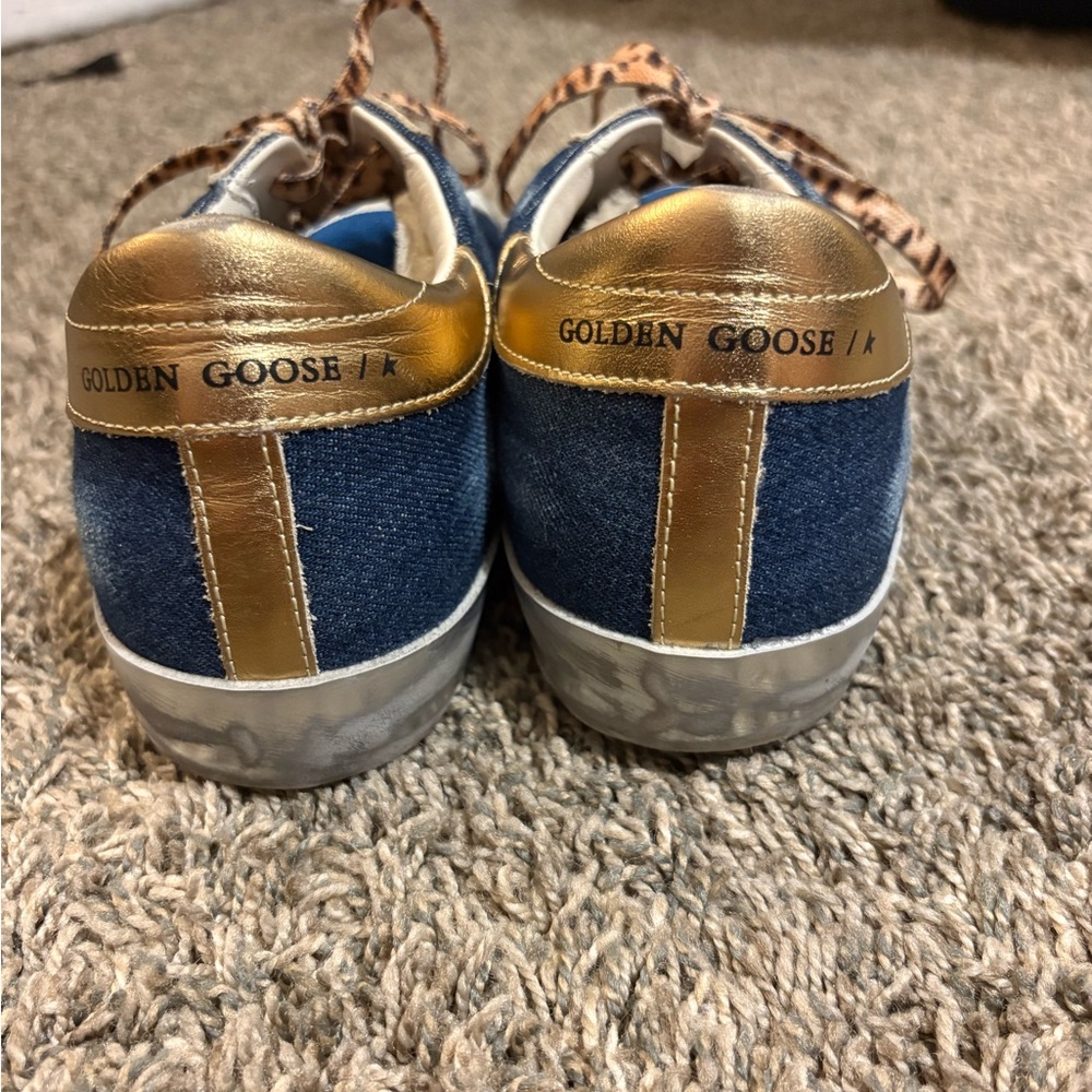 Golden Goose Sneakers with Blue and Leopard Accents - Picture 2 of 2